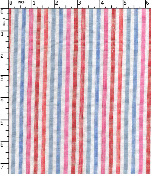 100%Cotton Yarn Dyed Seersucker 5Mm Stripe