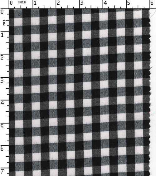 Poly Cotton Yarn Dyed Plain 1Cm Gingham Check