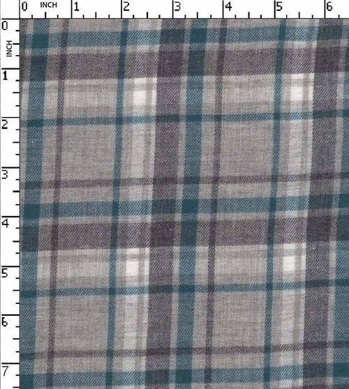 100% Cotton Yarn Dyed Twill Medium Check Grey/Blue Melange  Gsm-104 Mcc-19-Da