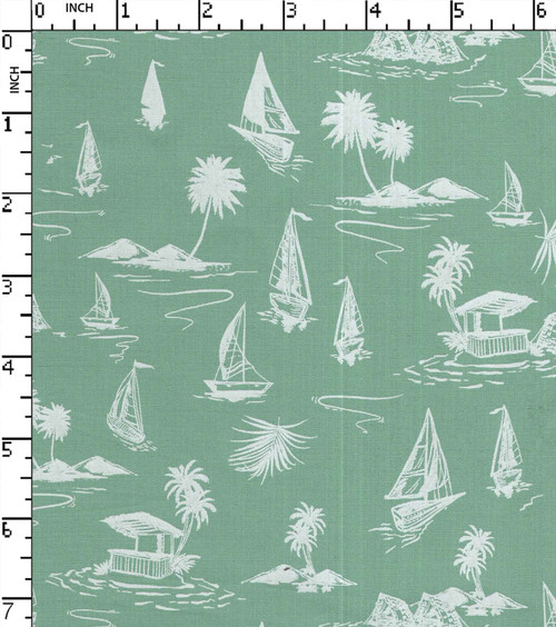 100% Cotton Printed Plain Boat With Palm Tree