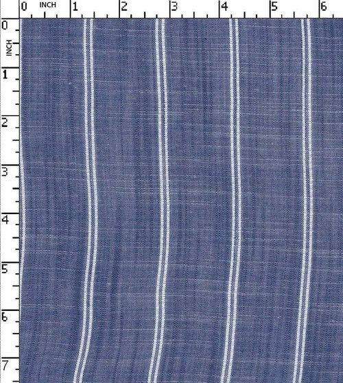 100% Viscose Yarn Dyed Dobby Bengal Stripe Blue/White Slub  Gsm-115 Mcc-98-Da