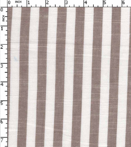 100% Cotton Yarn Dyed Plain Candy Stripe Brown/White Chambray  Gsm-118 Mcc-131-Da