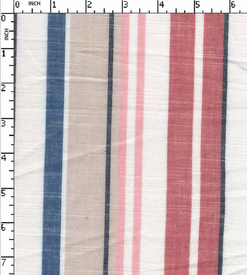 100% Cotton Yarn Dyed Plain Barcode Stripe Pink/White/Blue/Beige/Navy Chambray  Gsm-117 Mcc-137-Da