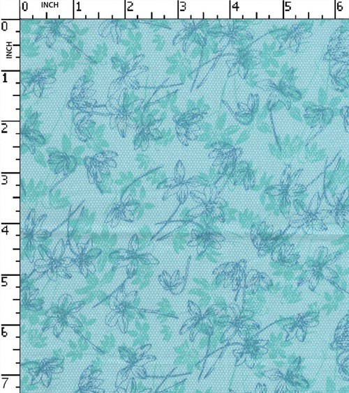 65% Cotton 35% Poly Printed Bird Eye Dobby Flower