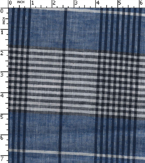Cotton Linen Yarn Dyed Plain Big Check