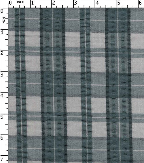 100% Cotton Yarn Dyed Seersucker Medium Check