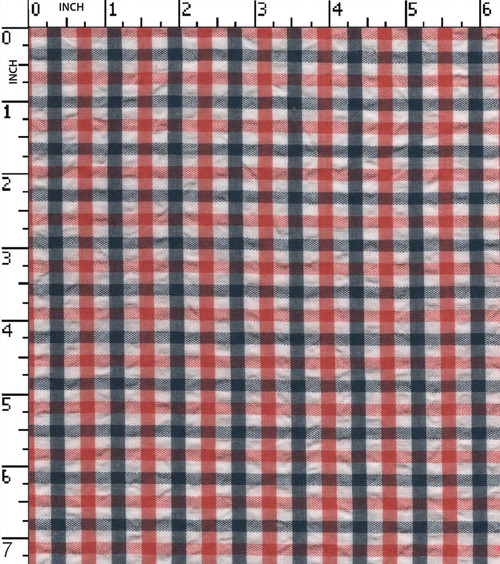 100% Cotton Yarn Dyed Seersucker Small Check
