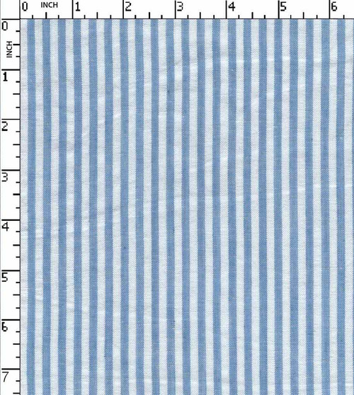 100% Cotton Yarn Dyed Plain Candy Stripe Blue/White Seersucker  Gsm-100 Wid-113-Da