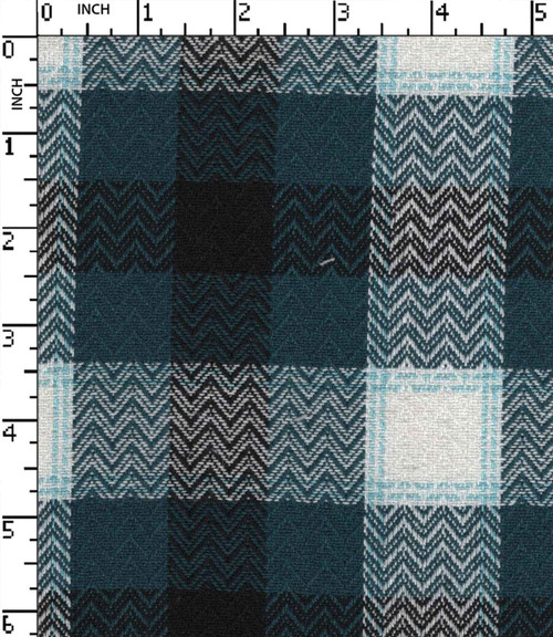 Poly Cotton Recycled Yarn Dyed Herringbone Medium Check