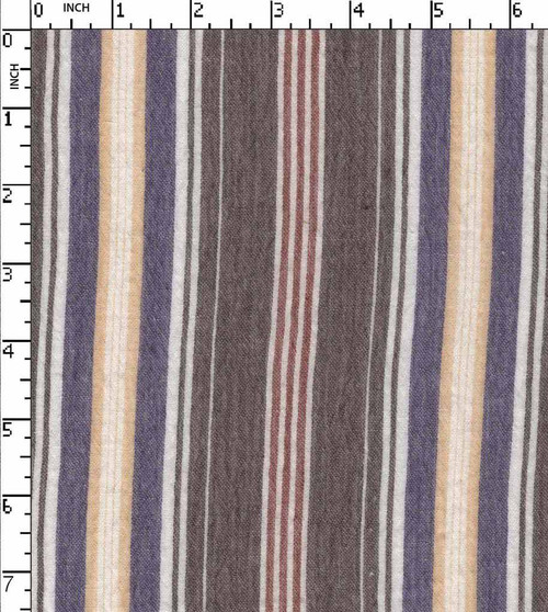 100% Cotton Yarn Dyed Plain Multi Stripe Brown/White/Purple/Yellow/Red Crinkle  Gsm-71 Wid-133-Da