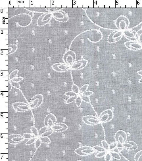 100% Cotton Bleached Embroidery Flower With Cord And Butt