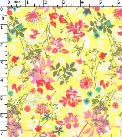 100% Cotton Printed Plain Floral With Leaf