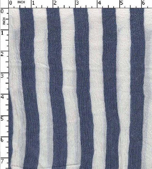 100% Viscose Yarn Dyed Plain Broad Stripe Blue/White   Gsm-172 Wid-161-Da