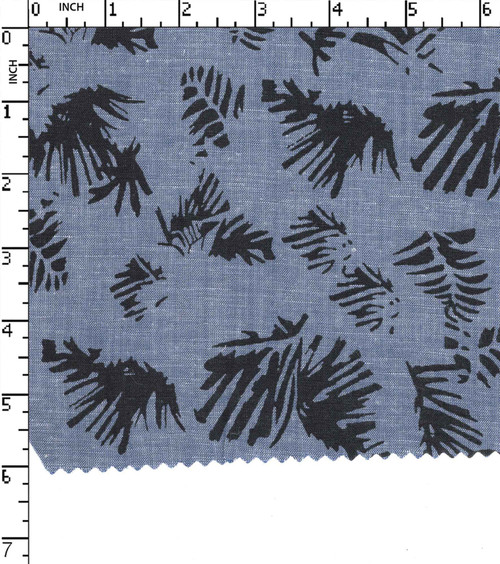 100% Cotton Printed Plain Leaf With Chambray