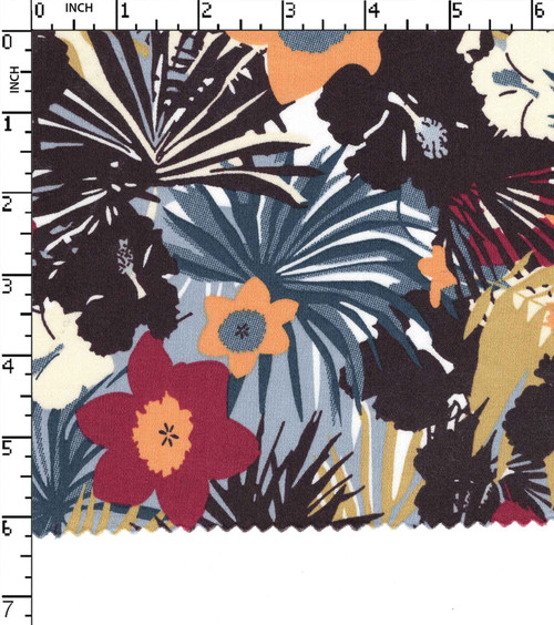 100% Cotton Printed Satin Leaf With Flower