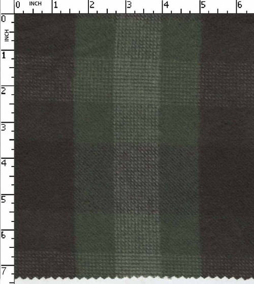 100% Cotton Yarn Dyed Twill Buffalo Checks Olive/Brown Brushed  Gsm-259 Mcc-601-Da