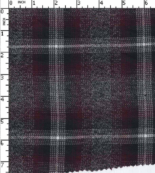 100% Cotton Yarn Dyed Twill Ombre Grindal Check White/Maroon/Navy Brushed Melange  Gsm-148 Mcc-604-Da