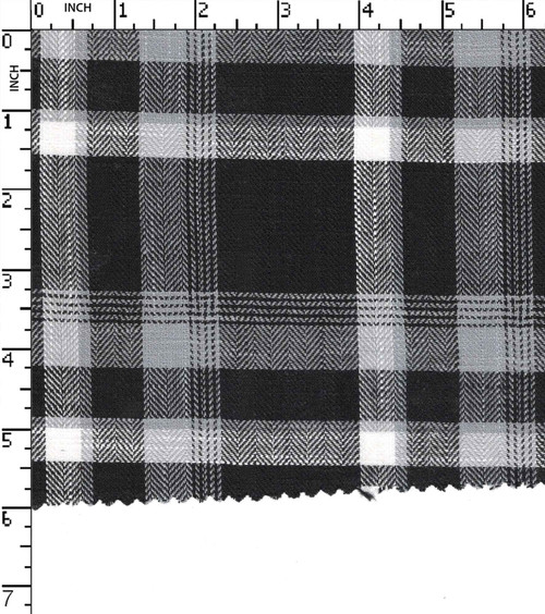 100% Cotton Yarn Dyed Herringbone Medium Check