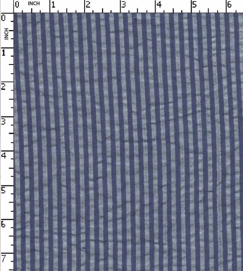 100% Cotton Yarn Dyed Seersucker Candy Stripe Blue/White   Gsm-92 Nem-3014-Da
