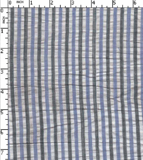 100% Cotton Yarn Dyed Seersucker Candy Stripe White/Navy/Blue Slub  Gsm-91 Nem-3021-Da