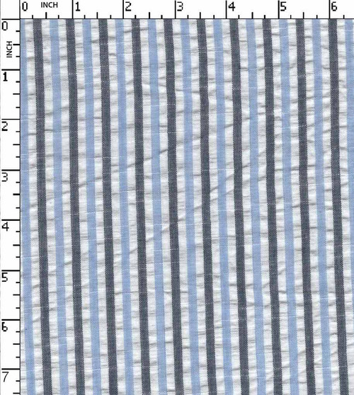 100% Cotton Yarn Dyed Seersucker Pencil Stripe White/Blue/Navy Slub  Gsm-94 Nem-3026-Da