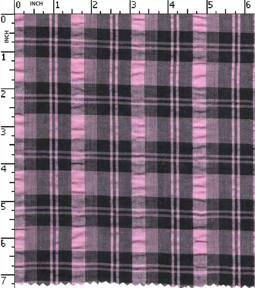 100% Cotton Yarn Dyed Seersucker Medium Check