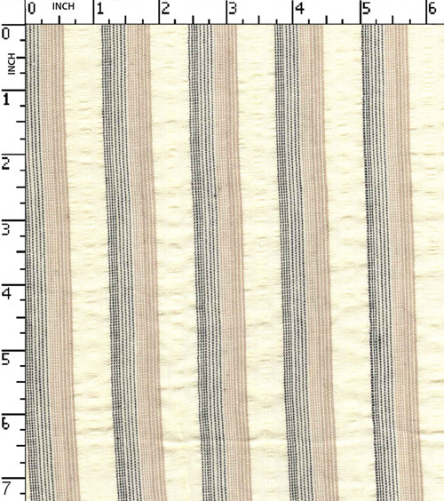 100% Cotton Yarn Dyed Seersucker Thin Thick Stripe
