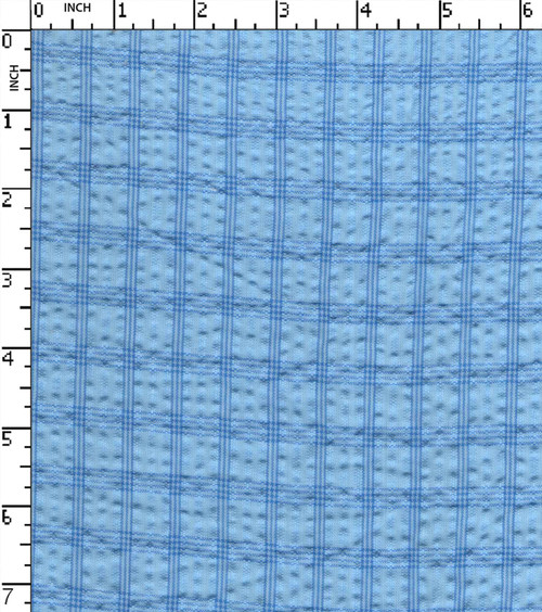 100% Cotton Yarn Dyed Seersucker Small Check