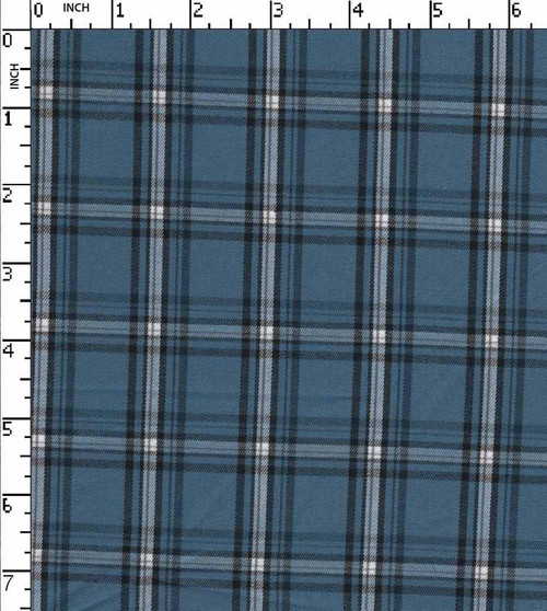 100% Cotton Yarn Dyed Twill Small Check Blue/Black/White   Gsm-120 Efm-A-08798-Da