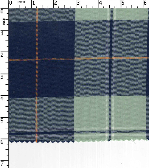 100% Cotton Yarn Dyed Herringbone Big Check