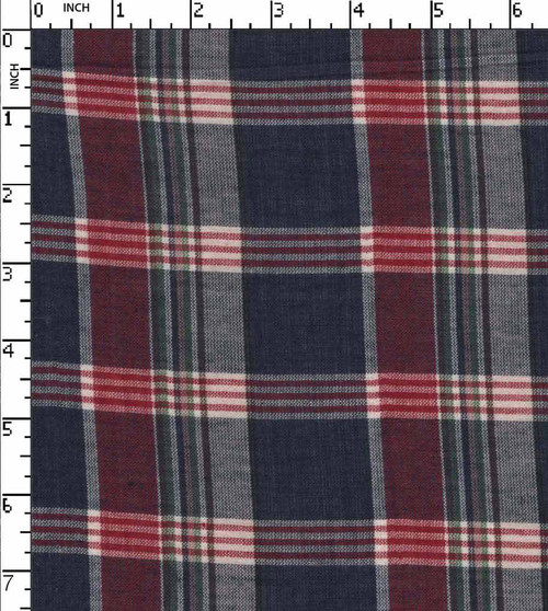 100% Cotton Yarn Dyed Plain Plaid Check Navy/Maroon/White   Gsm-69 Wid-702-Da