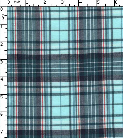 100% Cotton Yarn Dyed Plain Plaid Check Blue/D.Green/Red   Gsm-78 Wid-708-Da