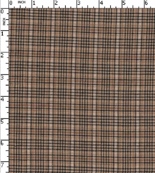 100% Cotton Yarn Dyed Houndstooth Small Check Brown/Black/White   Gsm-98 Wid-734-Da