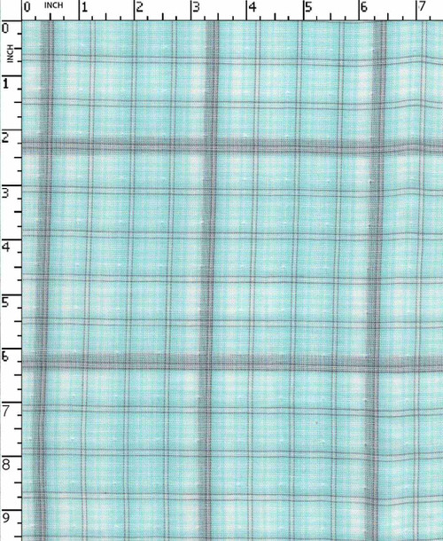 100% Cotton Yarn Dyed Plain Window Pane Check Double Cloth Sky Blue/Grey/White    Gsm-118 Ats-165-Ea