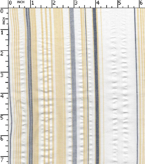 100% Cotton Yarn Dyed Seersucker Thin Thick Stripe