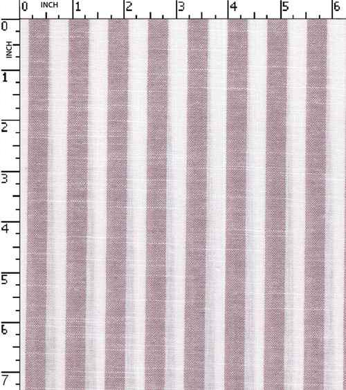 100% Polyester Yarn Dyed Plain 1Cm Stripe Onion Pink/White As Slub