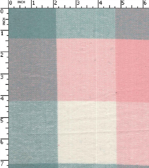 100% Cotton Yarn Dyed Herringbone Medium Check