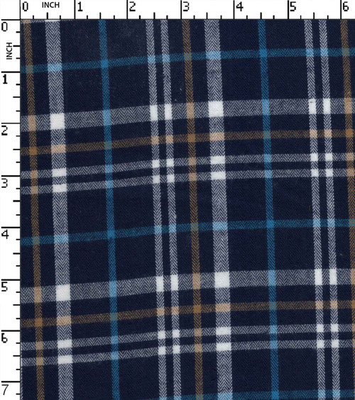 100% Cotton Yarn Dyed Herringbone Medium Check