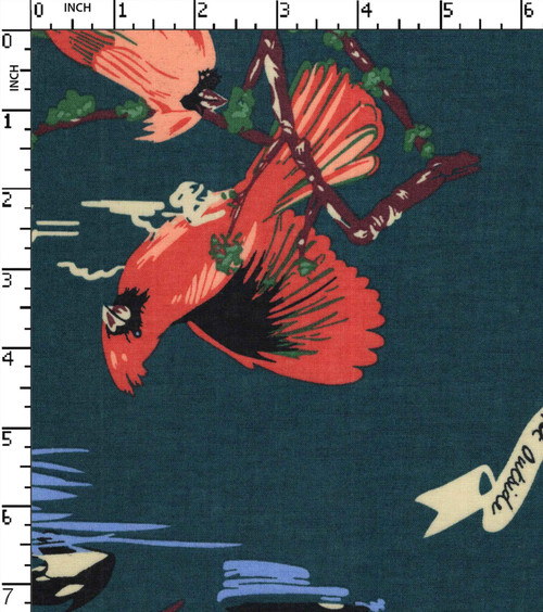 100% Cotton Printed Plain Nature Illustartive With Bird