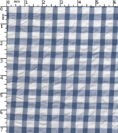 100% Cotton Yarn Dyed Seersucker Small Check