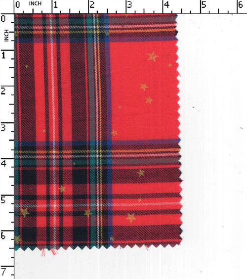 100% Cotton Yarn Dyed Twill Big Check With Star Print