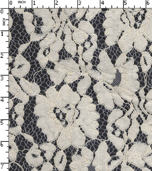 90% Cotton 10% Nylon Greige Crochet Floral With Cord