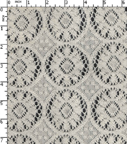 90% Cotton 10% Nylon Greige Crochet Floral With Cord