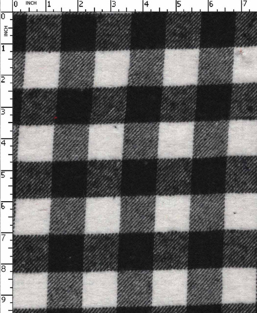 Cotton Poly Recycled Yarn Dyed Twill Buffalo Check Black/White Brushed  Gsm-253 Jec-Jtp1350-Ea