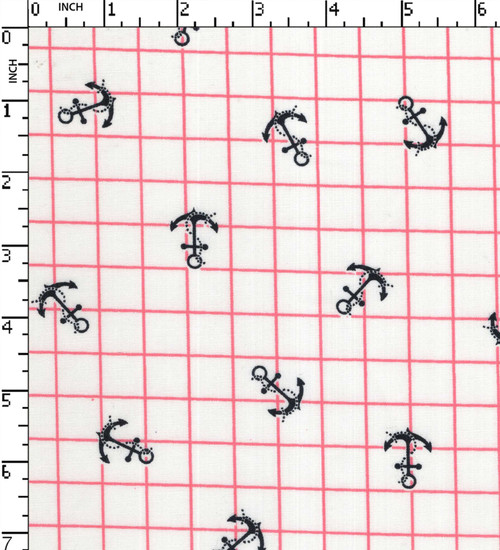 100% Cotton Printed Plain Check And Anchor