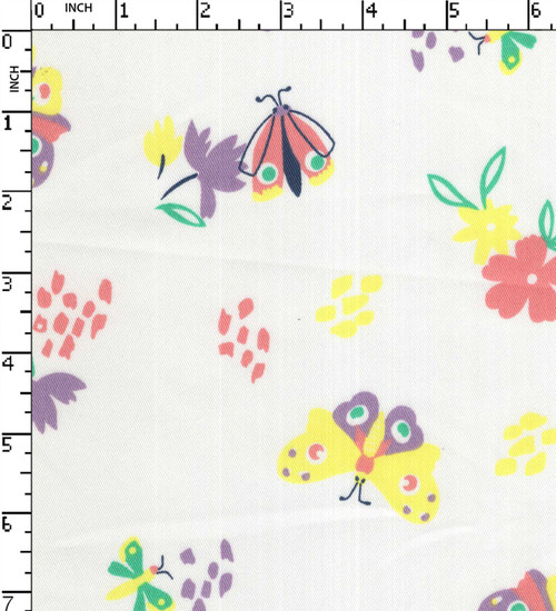 Cotton Polyester Lycra Printed Twill Butterfly