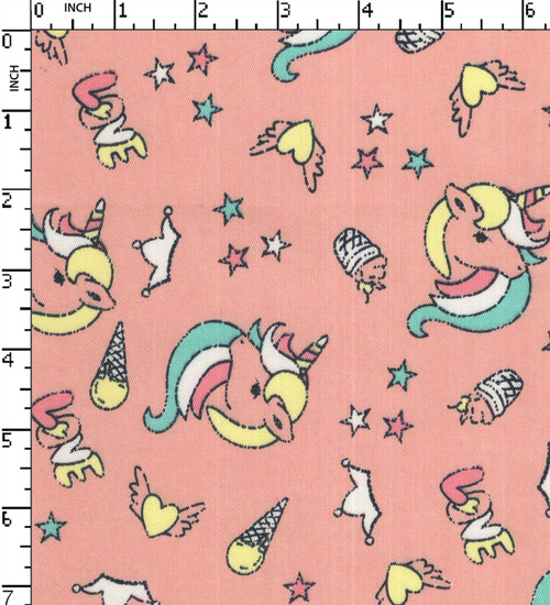 Cotton Polyester Lycra Printed Twill Unicorn