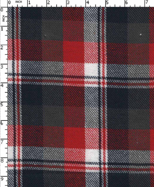 Cotton Poly Recycled Yarn Dyed Twill Big Check Red/Navy/White/Olive   Gsm-213 Jec-Jtp1334-Ea