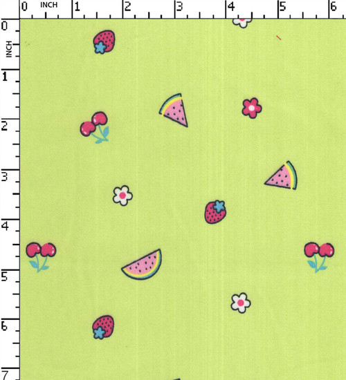 Cotton Polyester Lycra Printed Satin Fruits