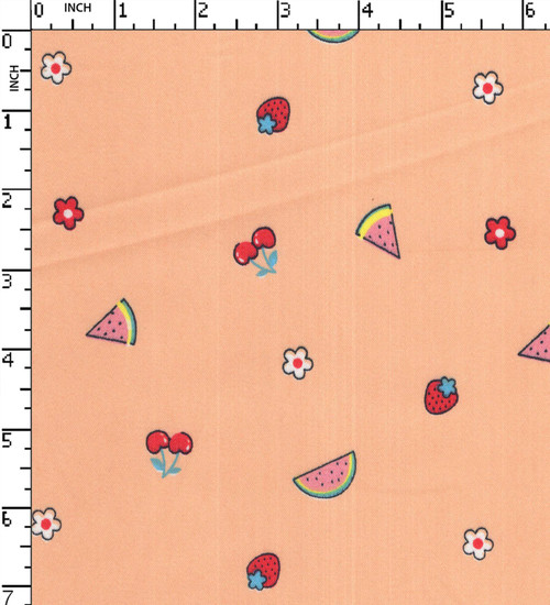 Cotton Polyester Lycra Printed Satin Fruits